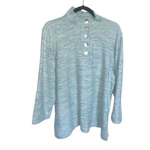 Soft Surroundings Women's  Dusty Aqua Pullover Touchable Tunic Sweater, …
